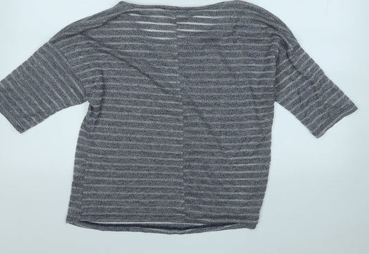 George Womens Grey Round Neck Polyester Pullover Jumper Size 14