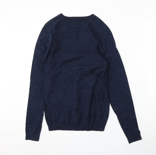 NEXT Mens Blue Round Neck Cotton Pullover Jumper Size XS