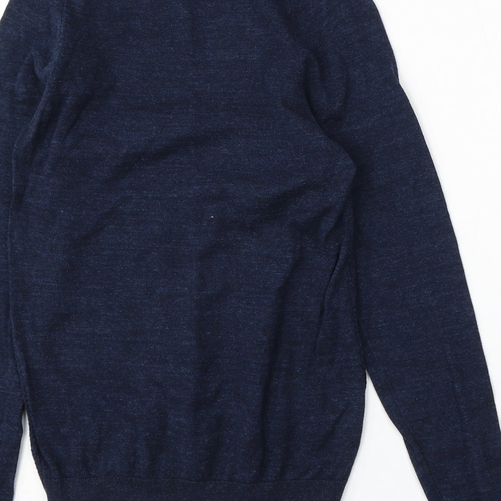 NEXT Mens Blue Round Neck Cotton Pullover Jumper Size XS