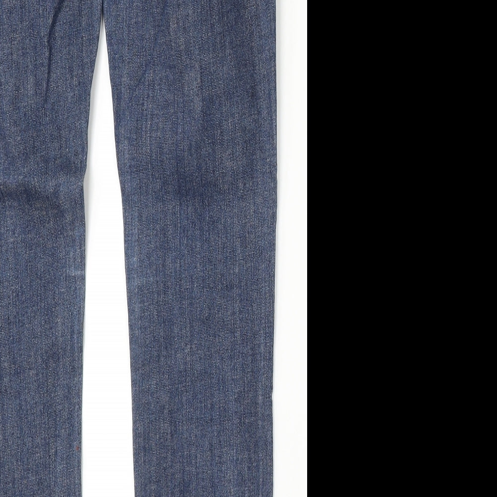 NEXT Womens Blue Cotton Skinny Jeans Size 32 L30 in Regular Button