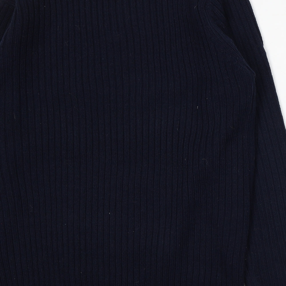 Benzini Mens Blue V-Neck Acrylic Pullover Jumper Size L