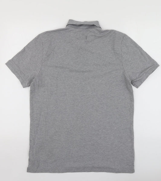 Raw Mens Grey Cotton Polo Size M Collared