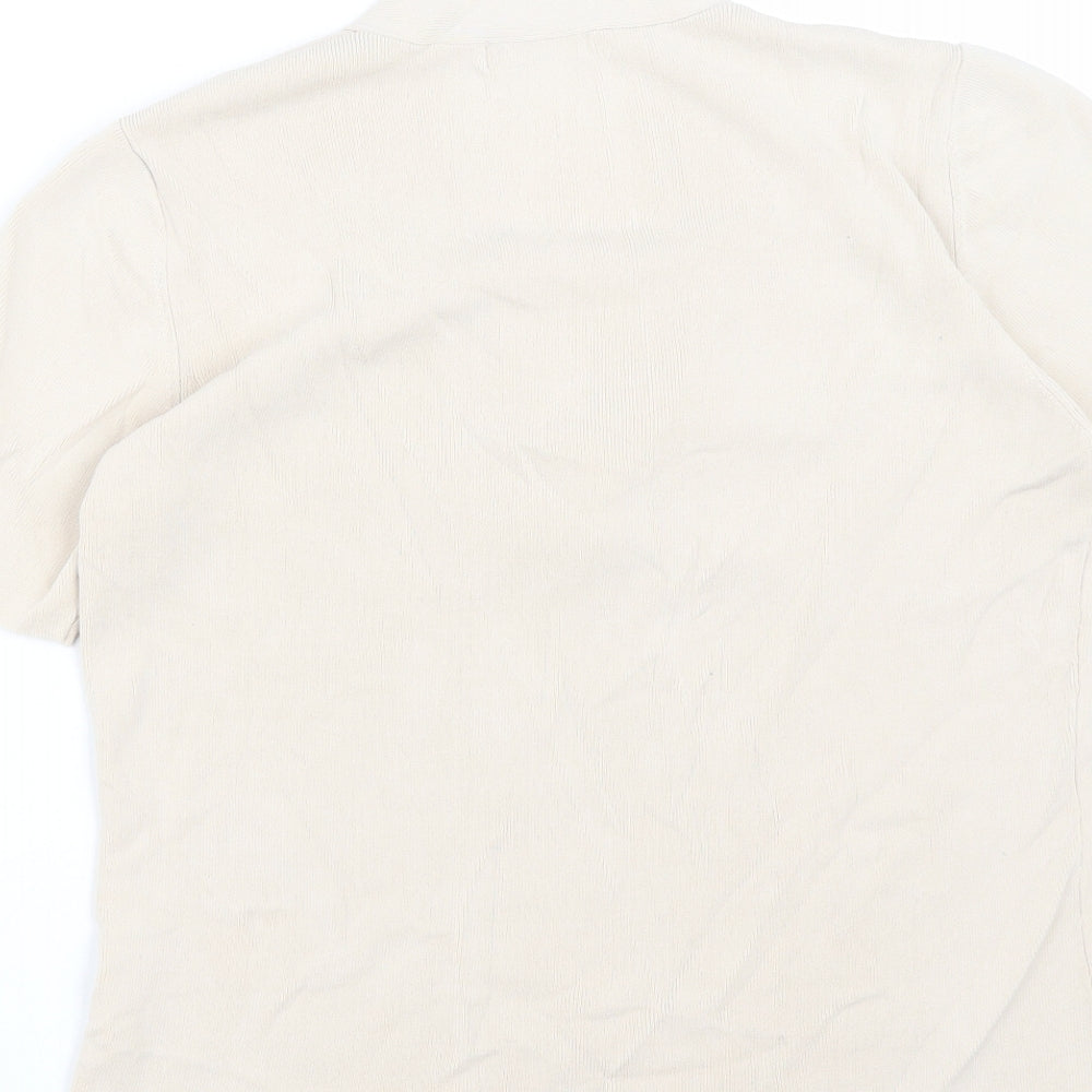 Berkertex Womens Beige Viscose Basic Blouse Size 14 Round Neck