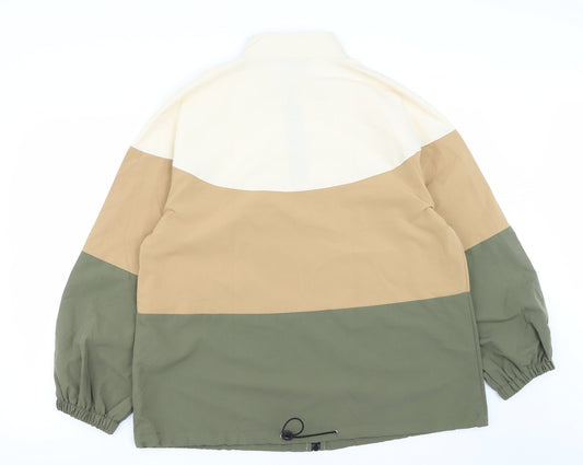 Back view of SheIn women’s green jacket, size XL, zip