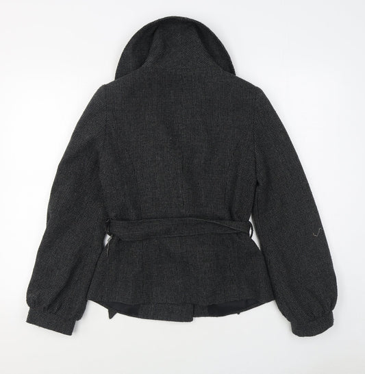 Womens UK Size 8 Miss Selfridge Black Overcoat