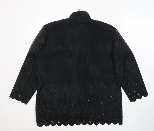 Womens UK Size One Size Preworn Black Basic Button-Up