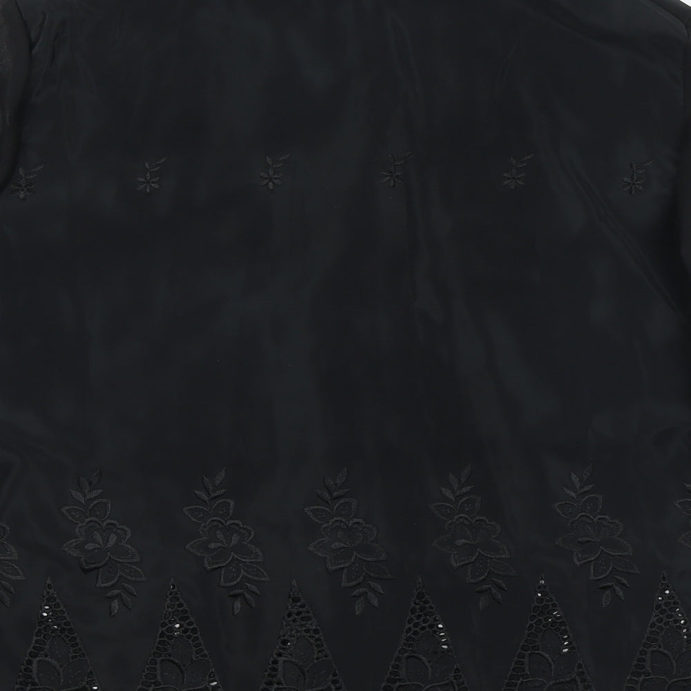 Womens UK Size One Size Preworn Black Basic Button-Up