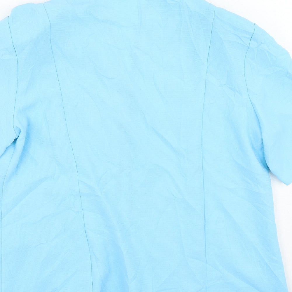 Joella Di Marco Womens Blue Round Neck Polyester Cape Jumper Size S