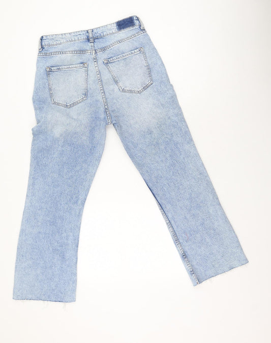 Denim & Co. Womens Blue Cotton Mom Jeans Size 6 L25 in Regular
