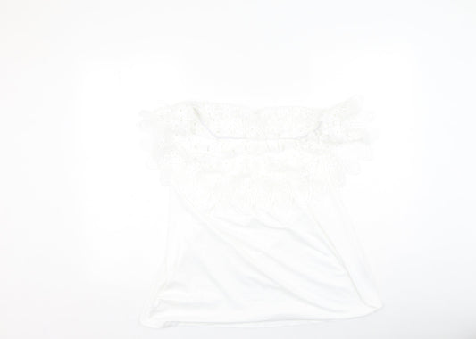 SheIn Womens White Polyester Basic Blouse Size XL Off the Shoulder