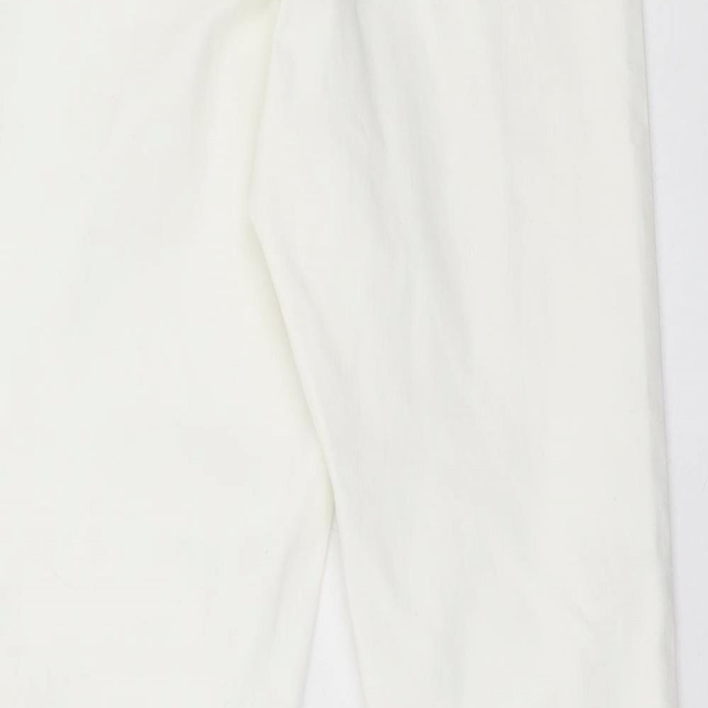 Denim & Co. Womens White Cotton Skinny Jeans Size 12 L26 in Regular Button