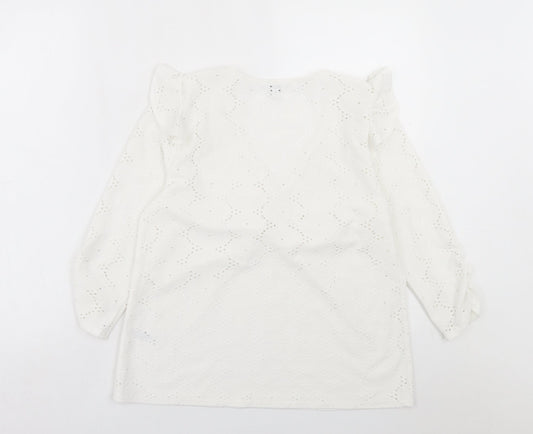 Womens UK Size 12 khost White Basic T-Shirt