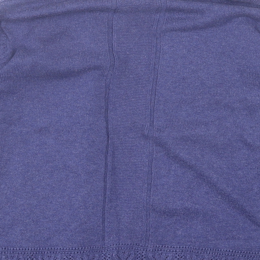 Indigo Womens Purple V-Neck Cotton Cardigan Jumper Size 8