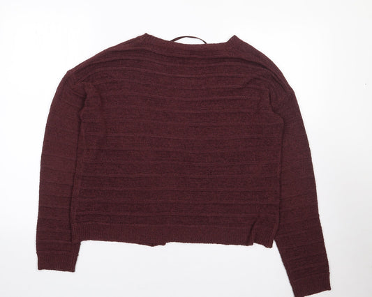 Primark Womens Brown V-Neck Acrylic Cardigan Jumper Size S