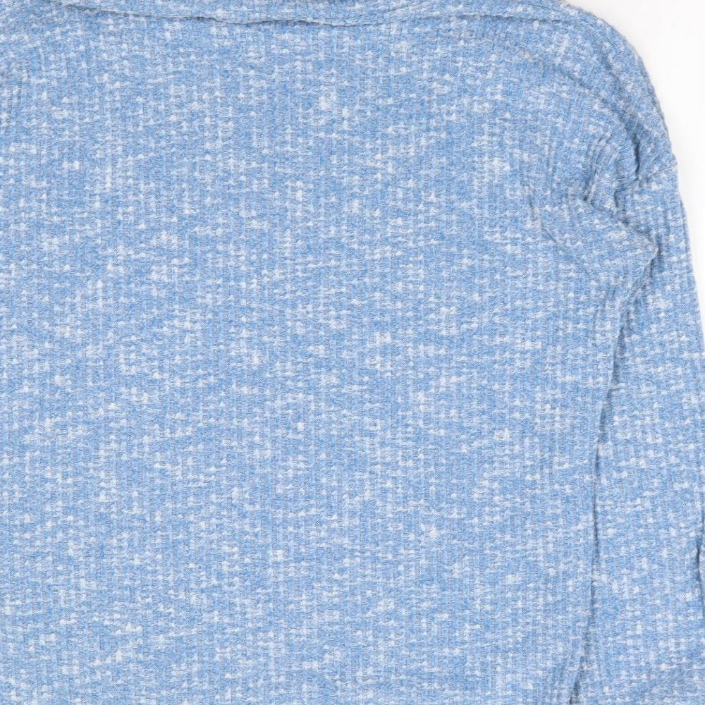 Nutmeg Womens Blue Roll Neck Viscose Pullover Jumper Size 10