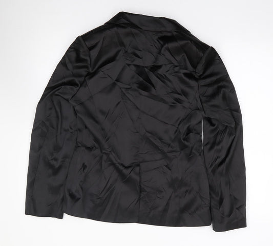 Select Womens Black  Polyester Jacket Blazer Size 12