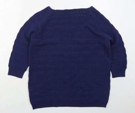 Womens UK Size L Mia Moda Blue Pullover Jumper