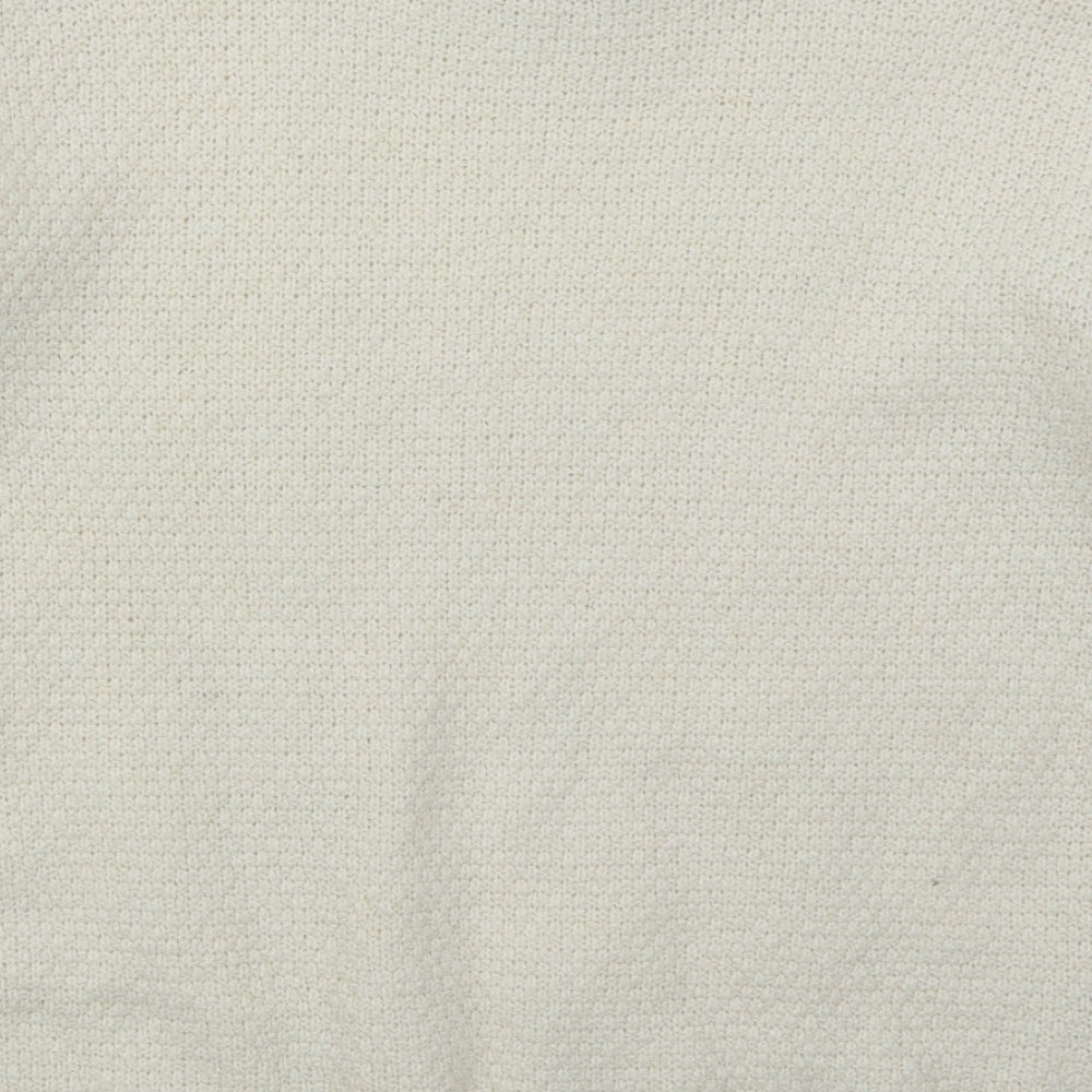 Primark Womens Ivory Mock Neck Acrylic Pullover Jumper Size 10