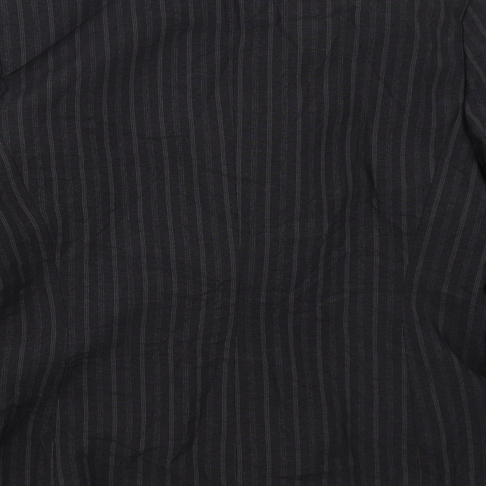 Autonomy Womens Grey Striped Polyester Jacket Suit Jacket Size 16