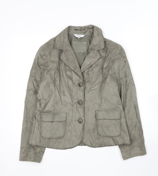 M&Co Womens Green Jacket Blazer Size 14
