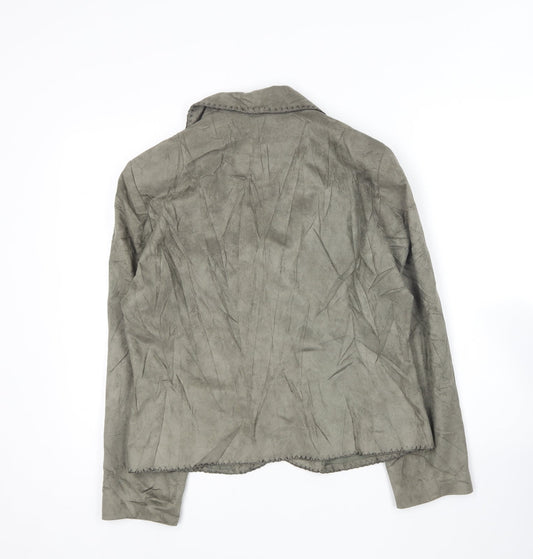 M&Co Womens Green Jacket Blazer Size 14
