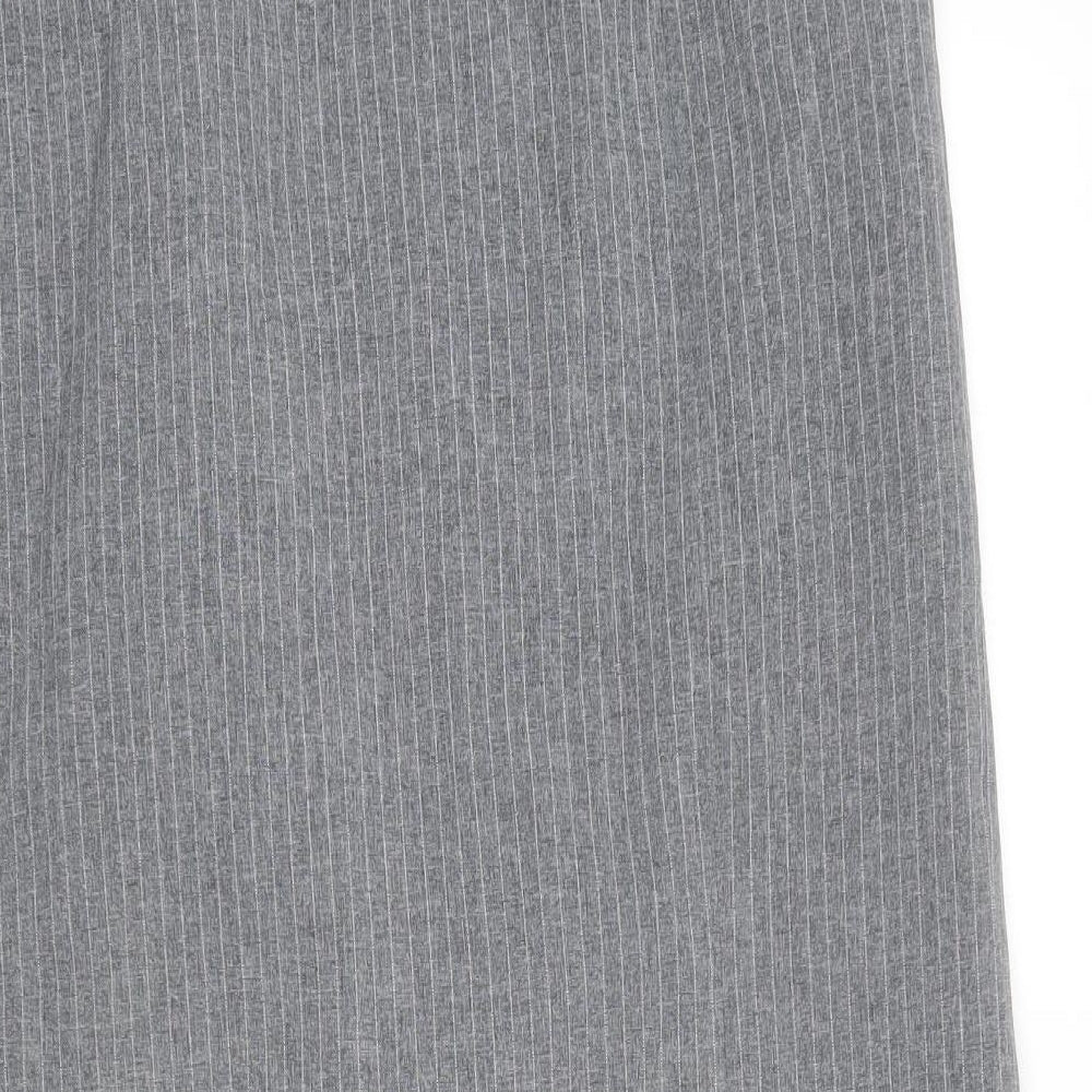 St Bernard Womens Grey Striped Polyester Straight & Pencil Skirt Size 12