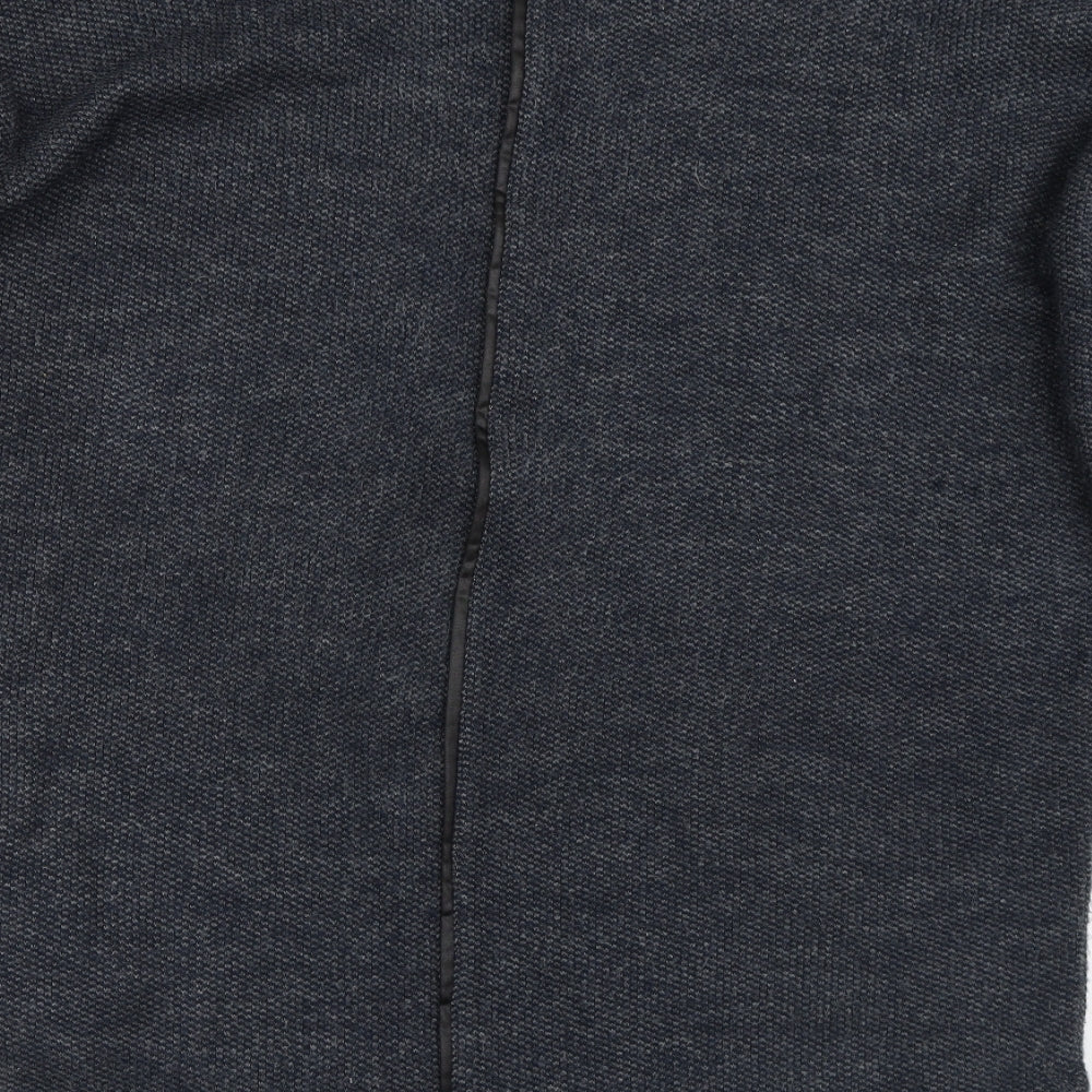 Apricot Mens Grey Crew Neck Acrylic Pullover Jumper Size L