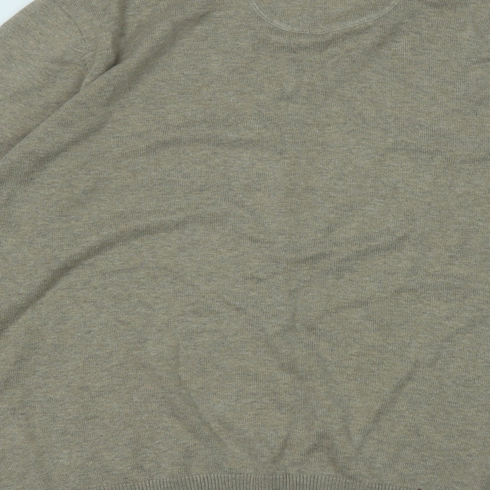 Greenwoods Mens Beige Round Neck Cotton Pullover Jumper Size M