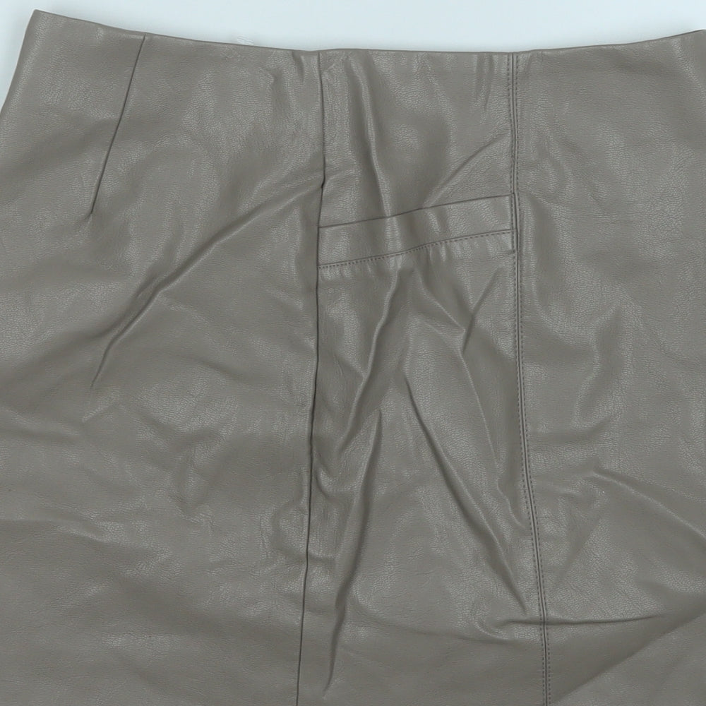 New Look Womens Brown Polyester A-Line Skirt Size 8