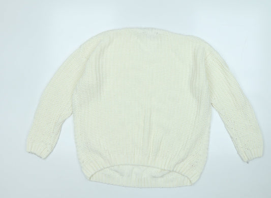 Womens UK Size L Peacocks Yellow Pullover Jumper