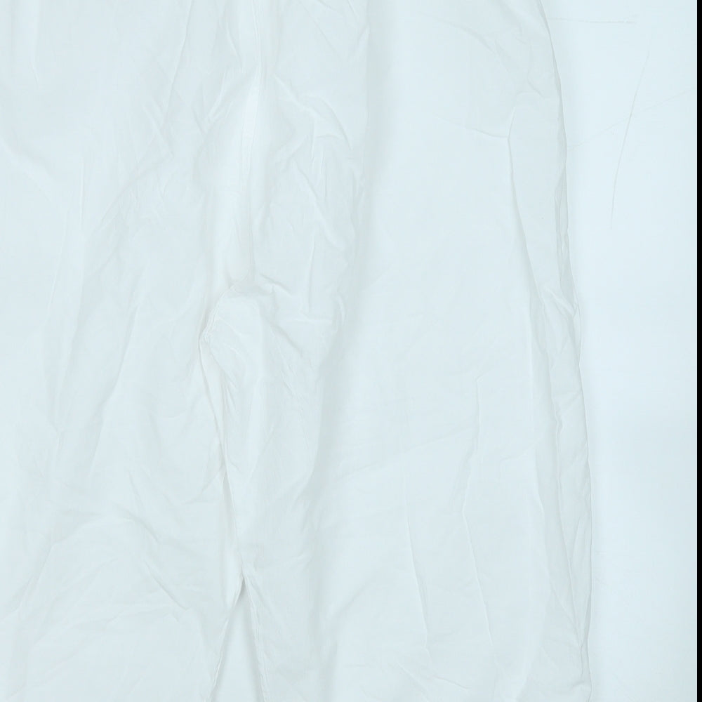 Elaine Womens White Cotton Capri Trousers Size 3XL Regular