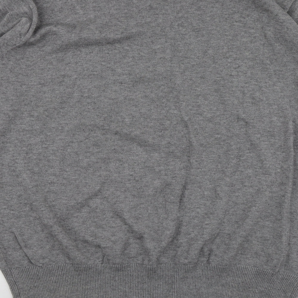 REDGREEN Mens Grey V-Neck Acrylic Pullover Jumper Size XL