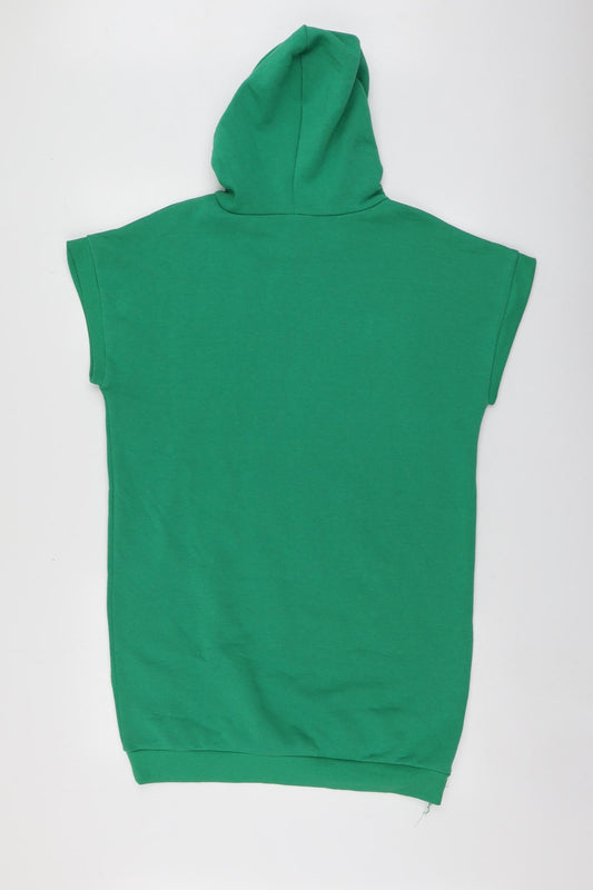 Select Womens Green Geometric Polyester T-Shirt Dress Size M Round Neck