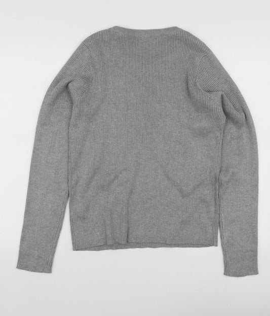 Primark Womens Grey Round Neck Viscose Pullover Jumper Size XL