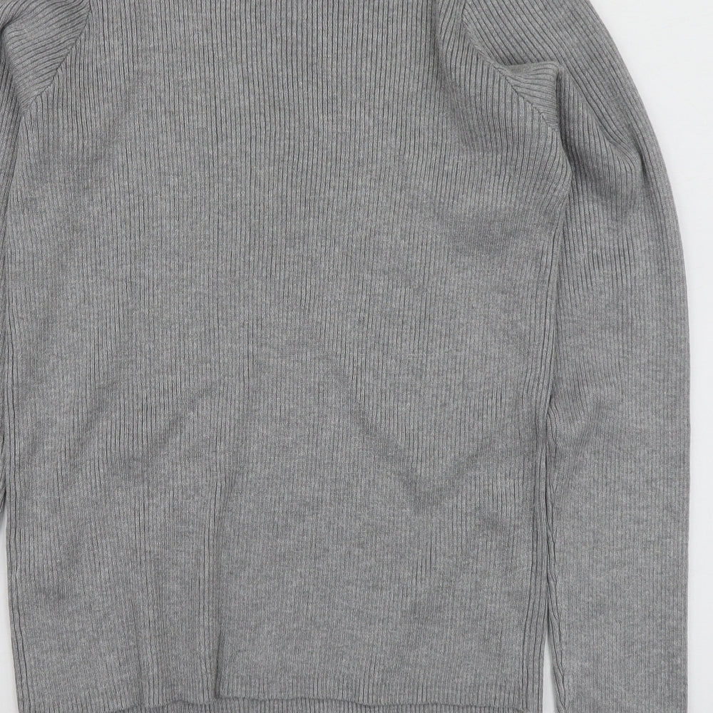 Primark Womens Grey Round Neck Viscose Pullover Jumper Size XL