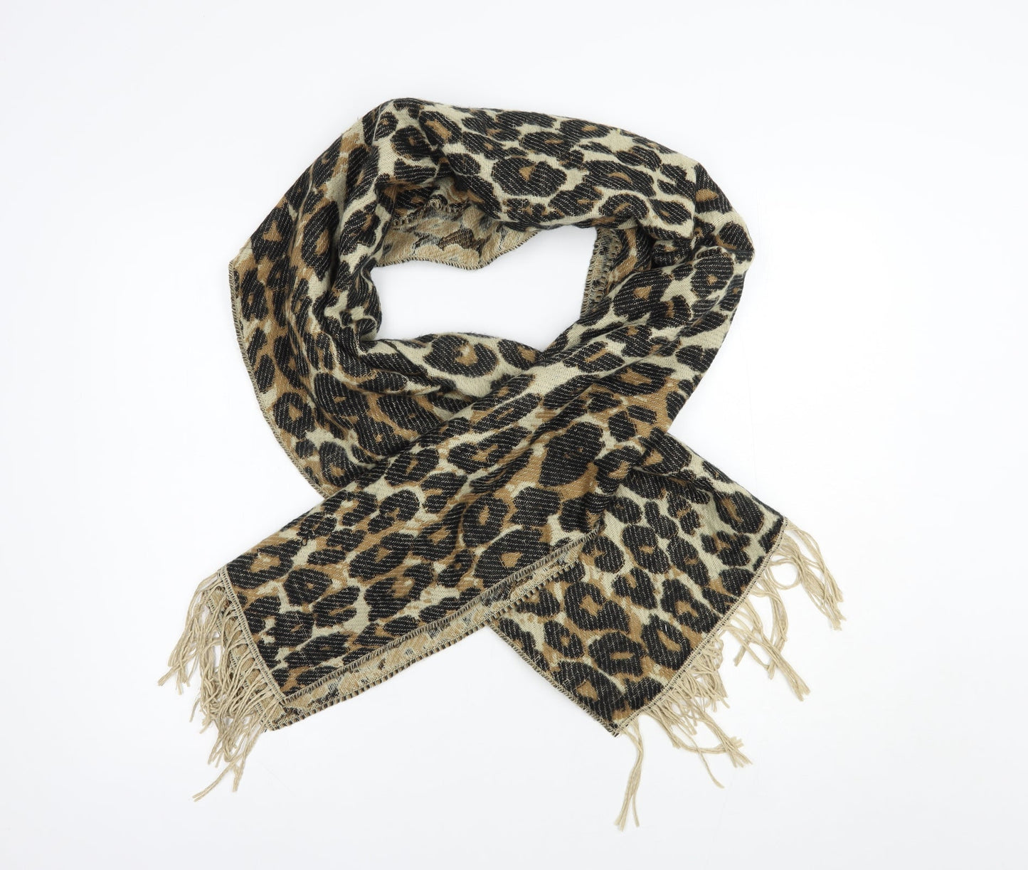 Peacocks Womens Brown Animal Print Acrylic Scarf