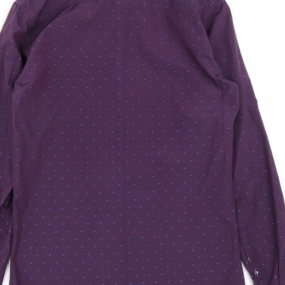 Mens UK Size S Bewley&Ritch Purple Button-Up Long Sleeve Casual Shirt