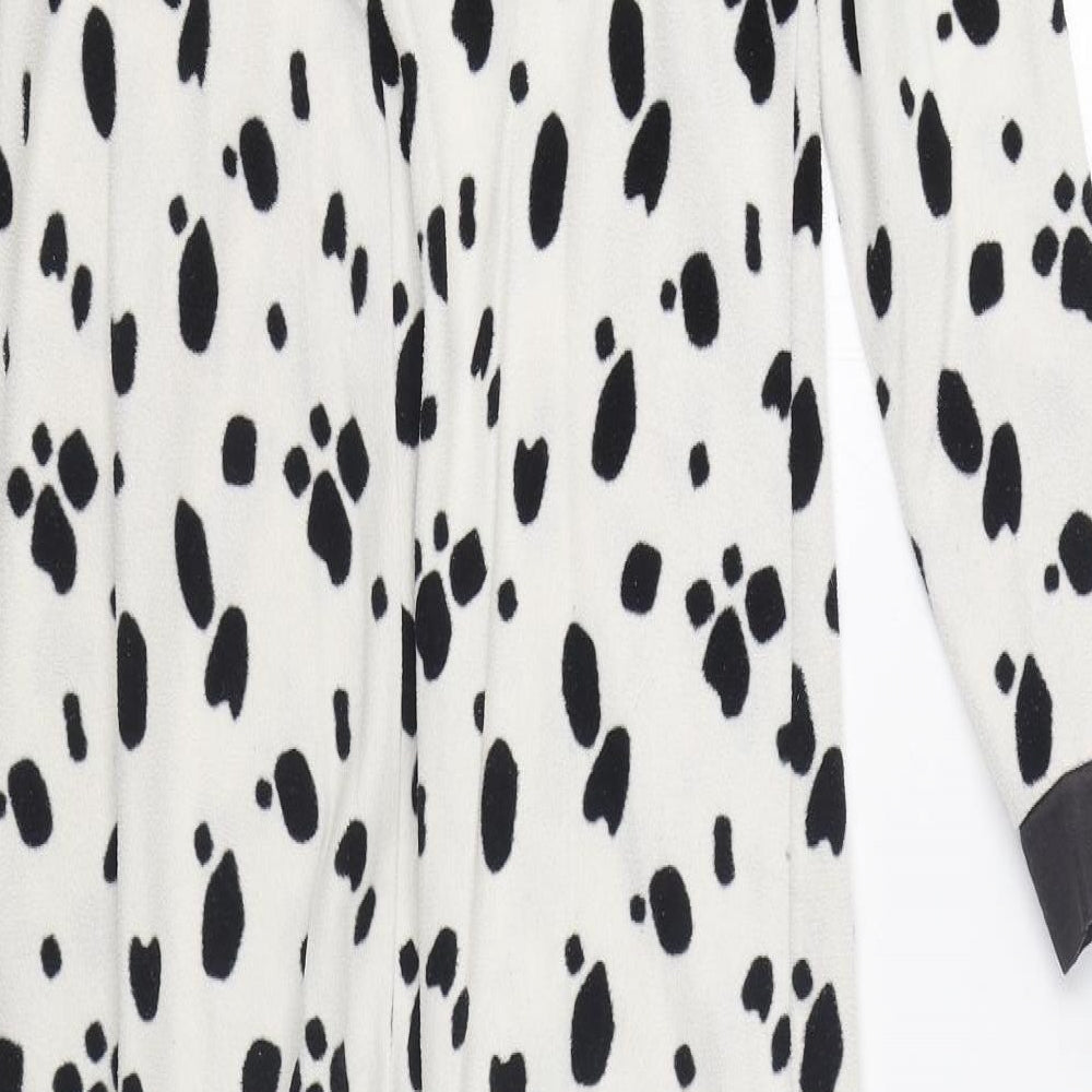 Topshop Womens White Animal Print Polyester Top One Piece Size XS Zip