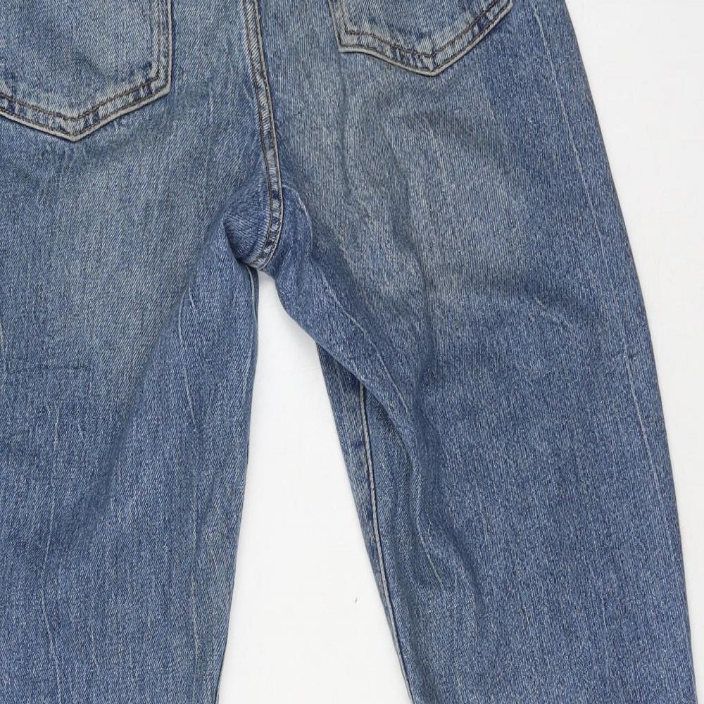 New Look Womens Blue Cotton Mom Jeans Size 6 L27 in Regular