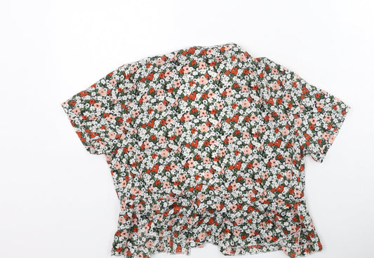 SheIn Womens Multicoloured Floral Polyester Blouse Size S V-Neck