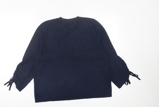 TU Womens Blue Crew Neck Acrylic Pullover Jumper Size 14
