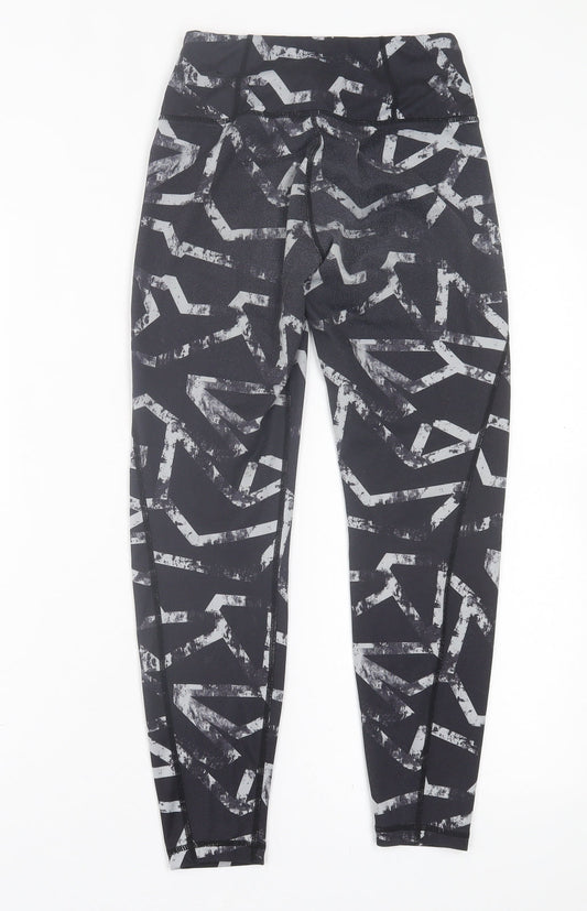 H&M Womens Grey Geometric Polyester Compression Leggings Size XS L24 in Regular Pullover