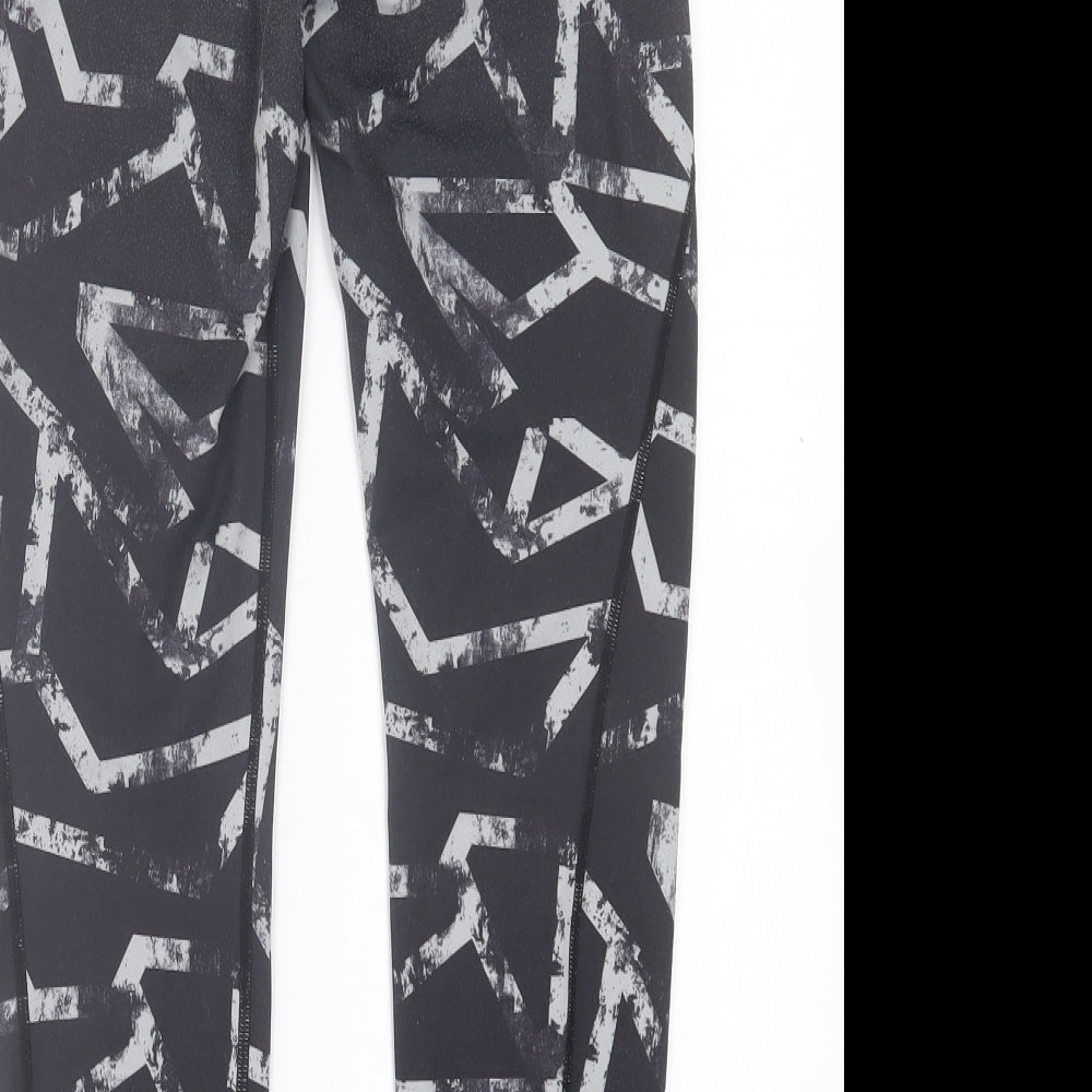 H&M Womens Grey Geometric Polyester Compression Leggings Size XS L24 in Regular Pullover