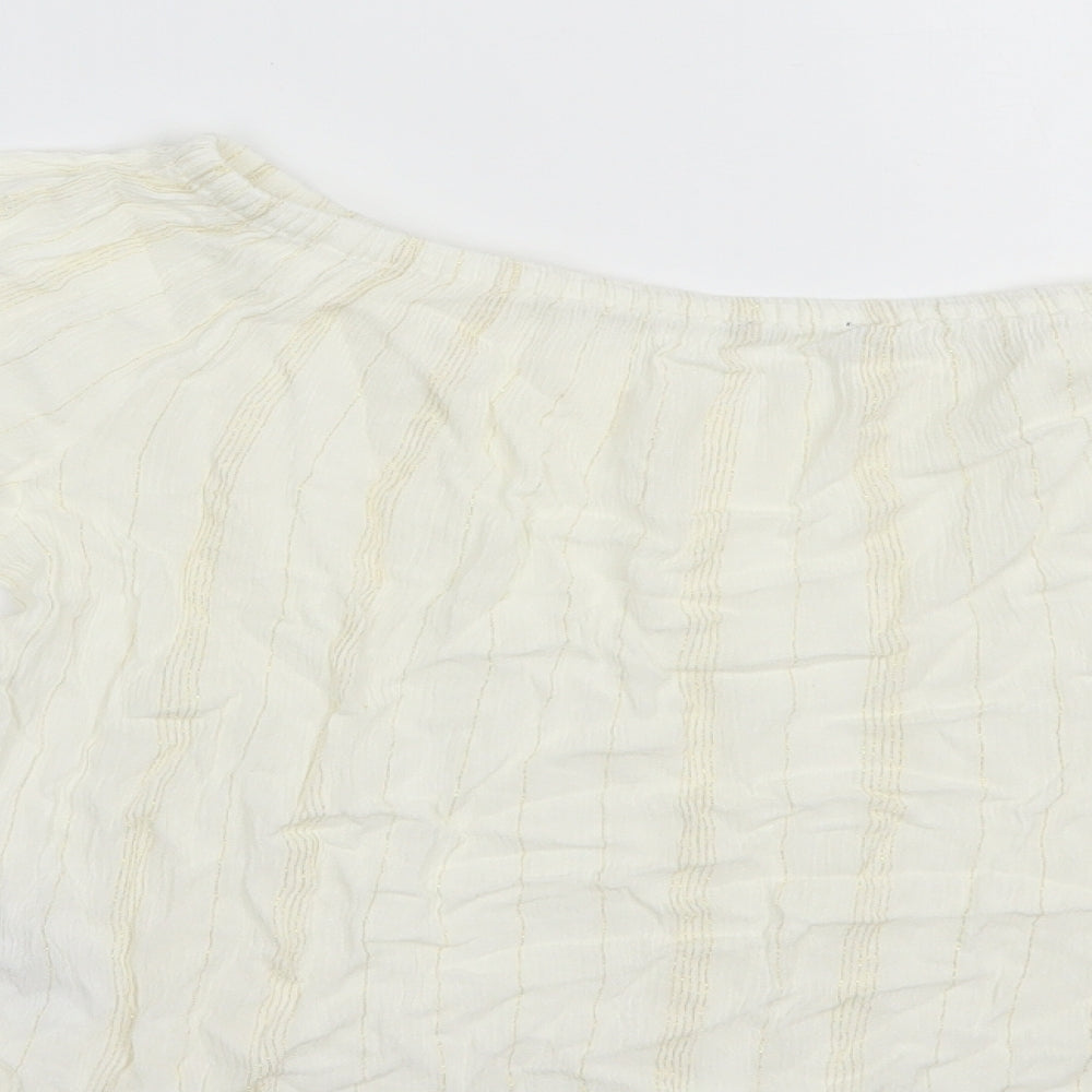 Womens UK Size 10 New Look White Basic Blouse