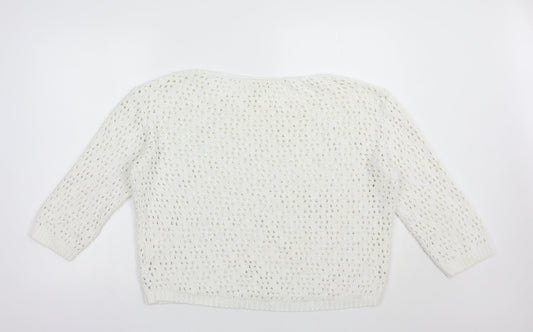 Womens UK Size 12 NEXT White Pullover Jumper