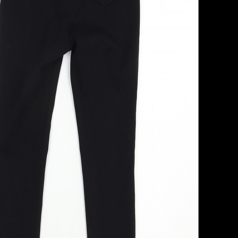 SheIn Womens Black Viscose Capri Trousers Size XS L23 in Regular Button