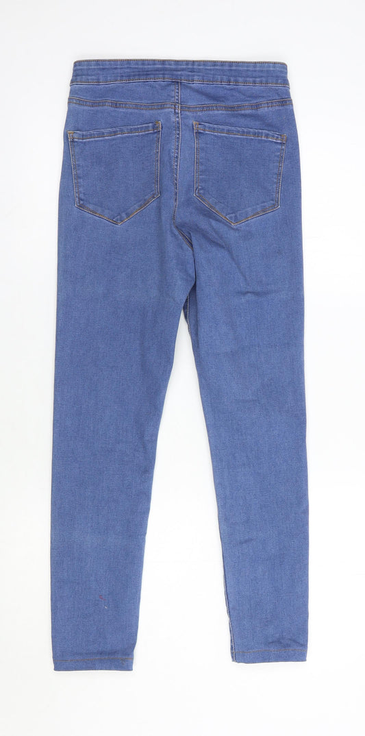 Denim Co. Womens Blue Cotton Skinny Jeans Size 10 L27 in Regular Button