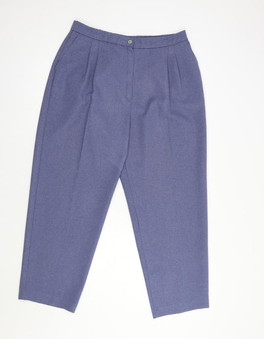 Womens UK Size 20 St Michael Regular Fit Dress Pants Blue Trousers