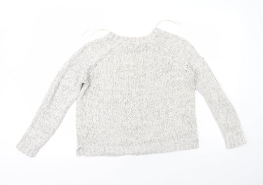 George Womens Beige Crew Neck Polyester Pullover Jumper Size 12