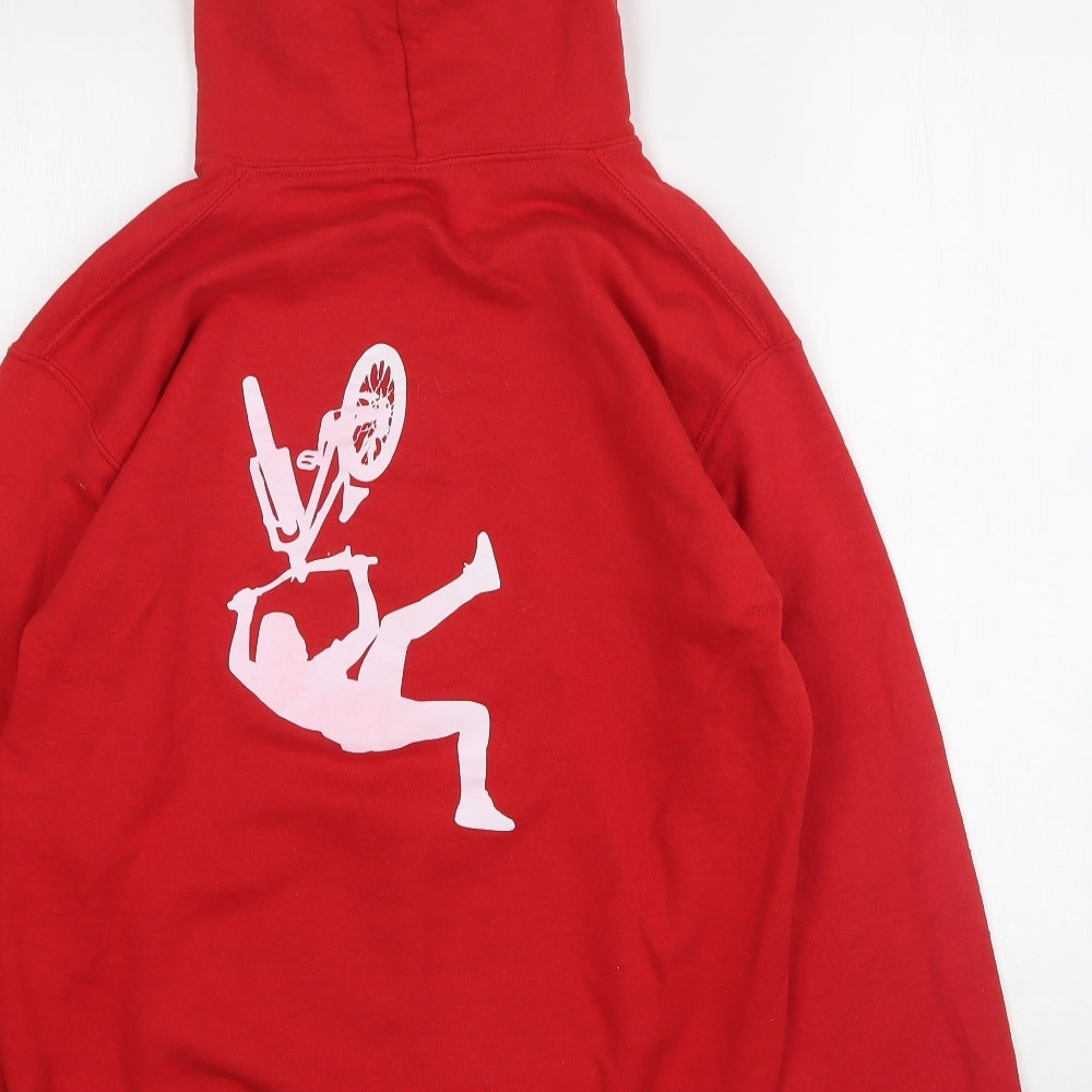 Mens UK Size S Gildan Red Pullover Hoodie